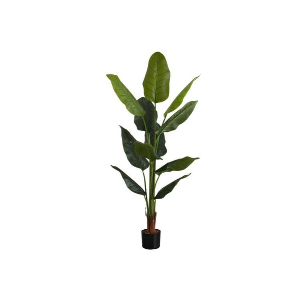 Black Green 59-Inch Indoor Faux Fake Floor Potted Decorative Artificial Plant, image 1